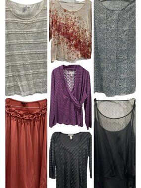 Womens Blouse Lot XL Business Casual Office Preppy Boho Career Cocktail Party